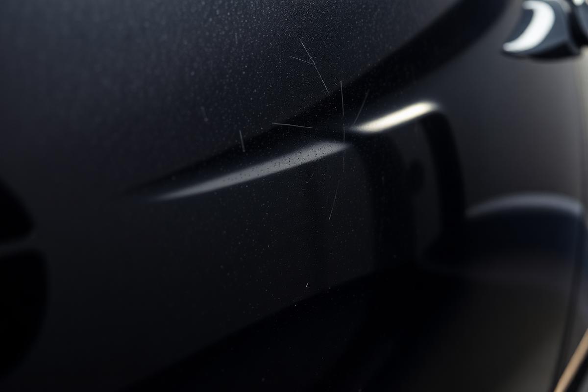 Swirled and dull car paint before detailing